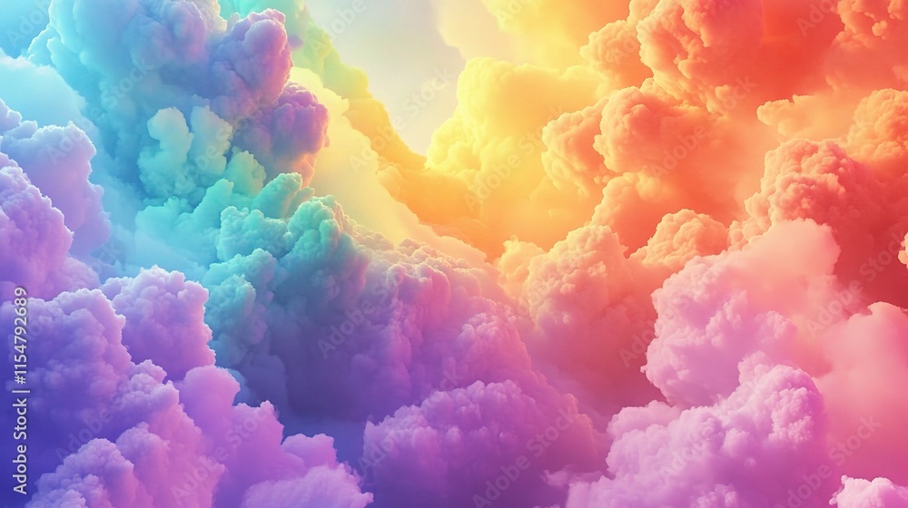 Bright and Colorful Clouds Drifting Across a Clear Sky Bright and Colorful Clouds Drifting Across a Clear Sky