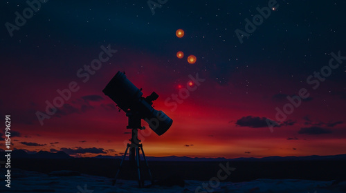 The telescope recorded the collision of two distant celestial bodies as dusk fell, and the stars above seemed to shimmer in response photo