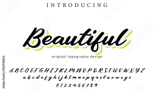 Beautiful Font Stylish brush painted an uppercase vector letters, alphabet, typeface