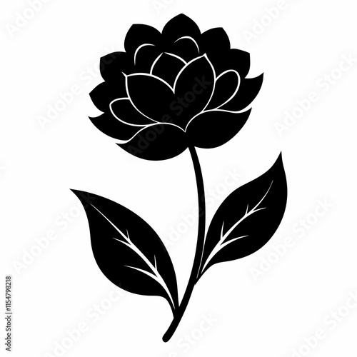 Flower Reverie black silhouette vector