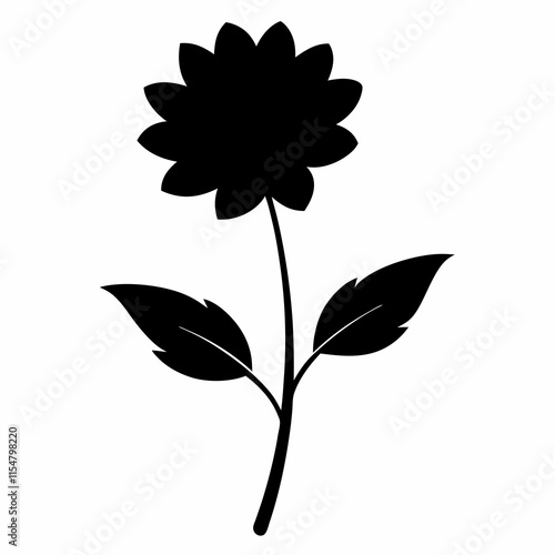 Flower Reverie black silhouette vector