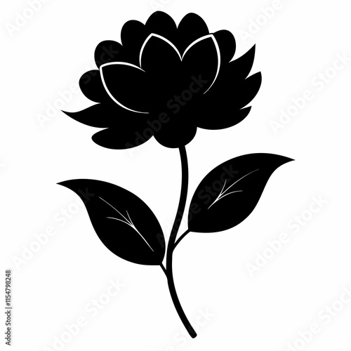 Flower Reverie black silhouette vector