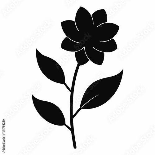 Flower Reverie black silhouette vector