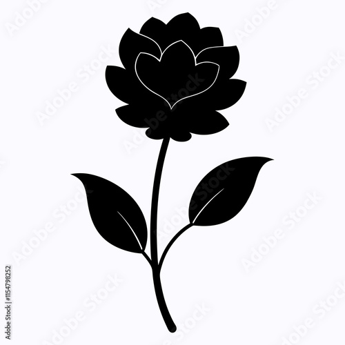 Flower Reverie black silhouette vector