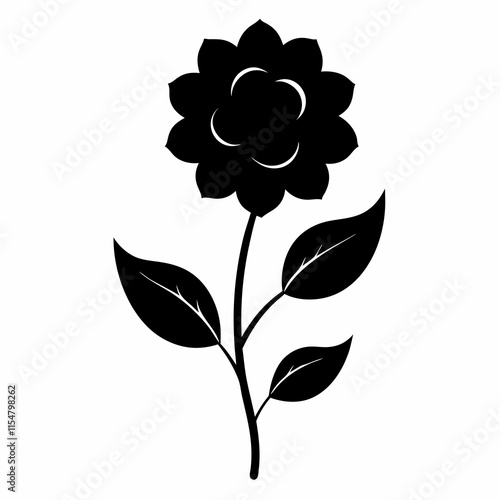 Flower Reverie black silhouette vector
