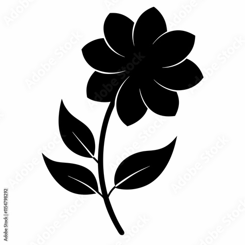 Flower Reverie black silhouette vector