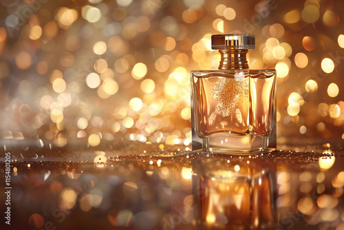 A Magazine Ad Mockup for a Luxury Perfume Brand Featuring an Elegant Perfume Bottle