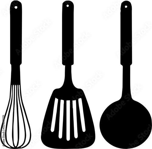 set of kitchen utensils