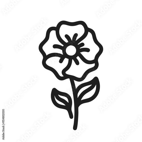 poppy flower icon design