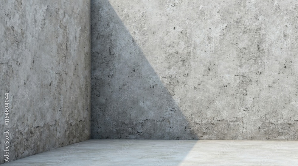 Empty Corner in a Room with a Rough Concrete Wall and Light Shadow Empty Corner in a Room with a Rough Concrete Wall and Light Shadow