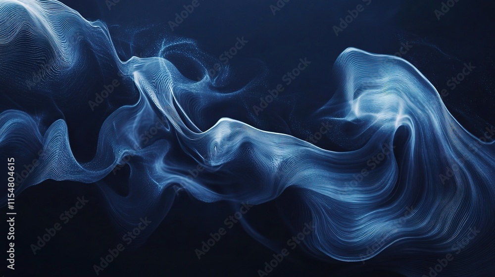 Fototapeta premium Abstract Dark Blue Background with Flowing Graphic Elements