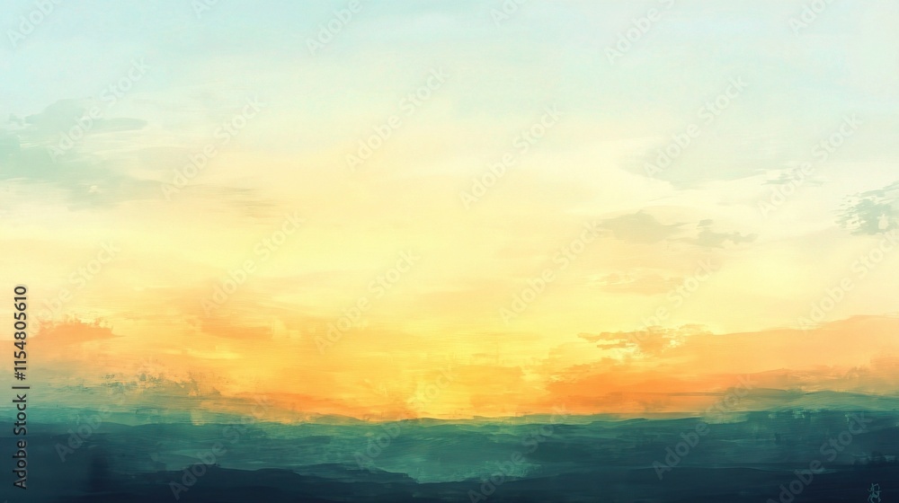 Fototapeta premium Abstract Watercolor Sunset Sky Background with Colorful Hues