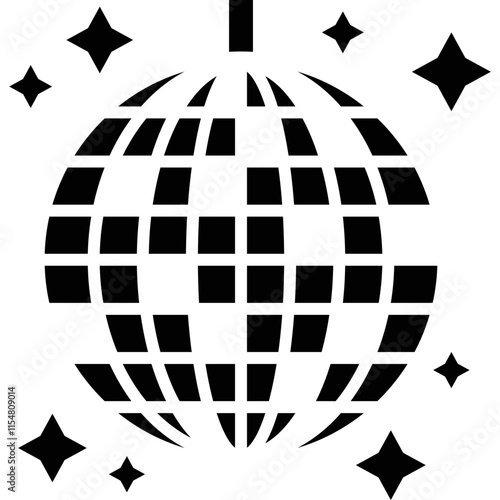 Disco ball simple vector icon
