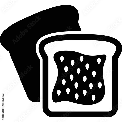Simple vector icon of toast bread