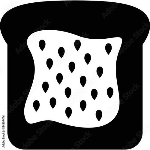 Simple vector icon of toast bread