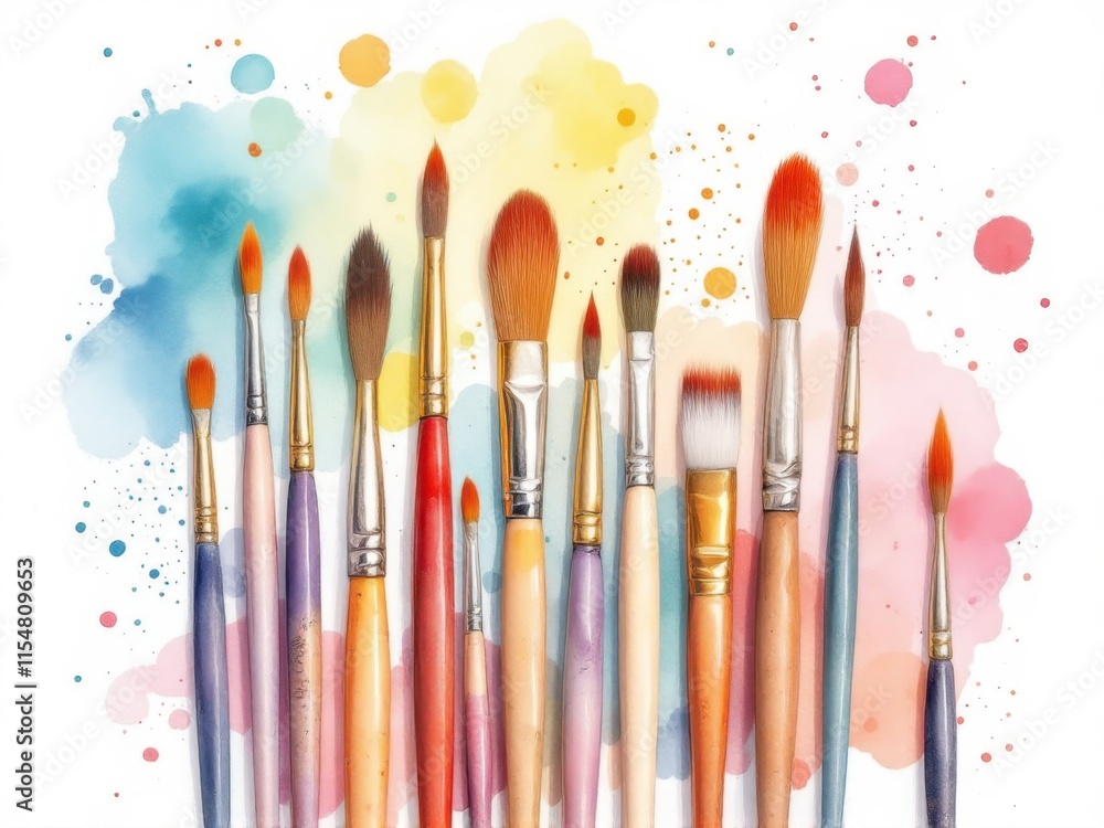 Set of art brushes. For creative design, painting concepts. Set of art brushes. For creative design, painting concepts.