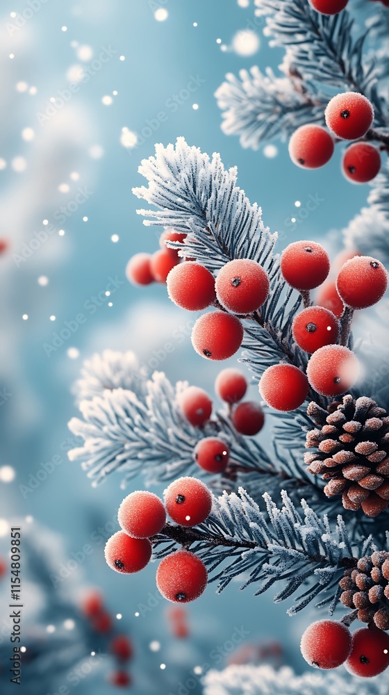Christmas glow pinecones berries branches snow high resolution hd picture Christmas glow pinecones berries branches snow high resolution hd picture