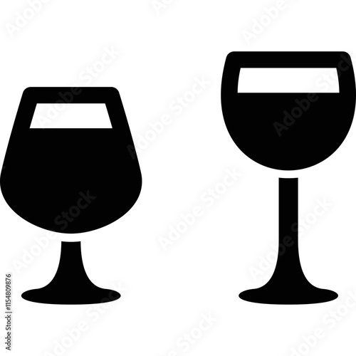 Simple vector icon glass of wine