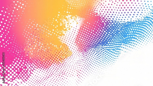 Wallpaper Mural Abstract Halftone Pattern with Three Vibrant Colors on White Background Torontodigital.ca