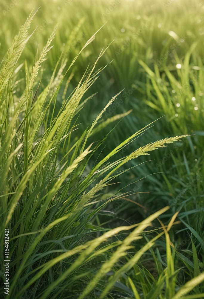 Soft grass blades in the wind create a soothing abstract background, , soft focus, peaceful ambiance Soft grass blades in the wind create a soothing abstract background, , soft focus, peaceful ambiance