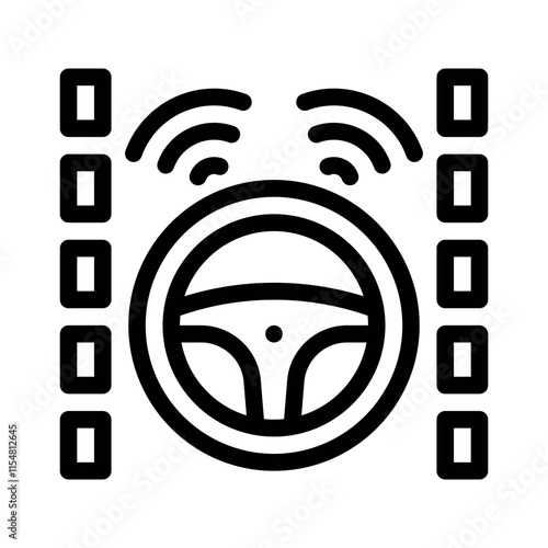 self driving car line icon