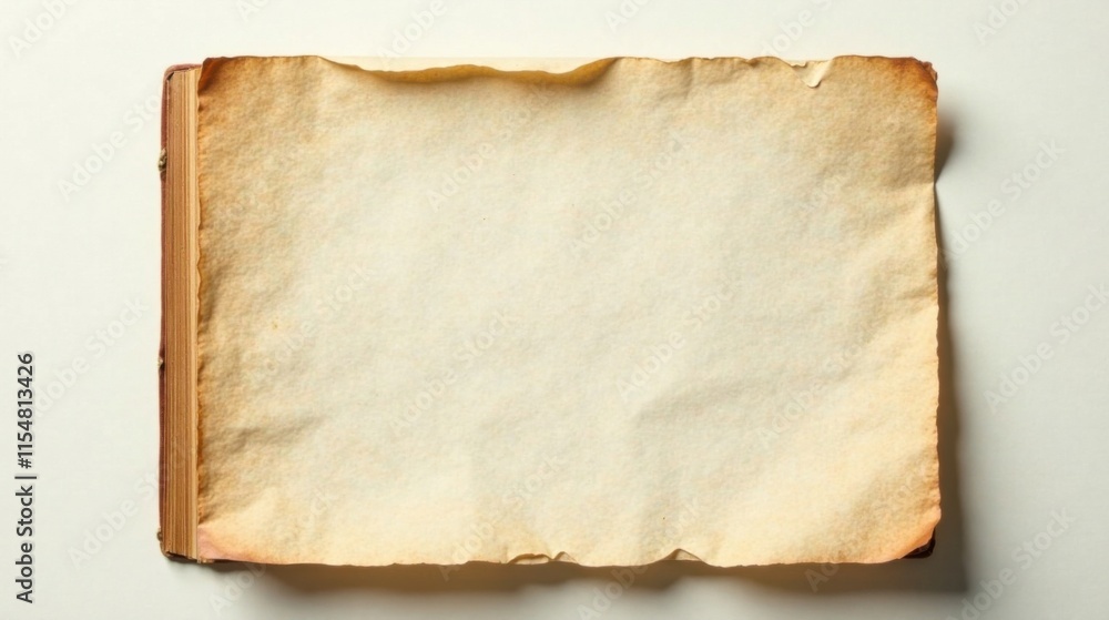 Aged Book Page with Textured Edges and Cream-Colored Paper Ready for Your Message Aged Book Page with Textured Edges and Cream-Colored Paper Ready for Your Message