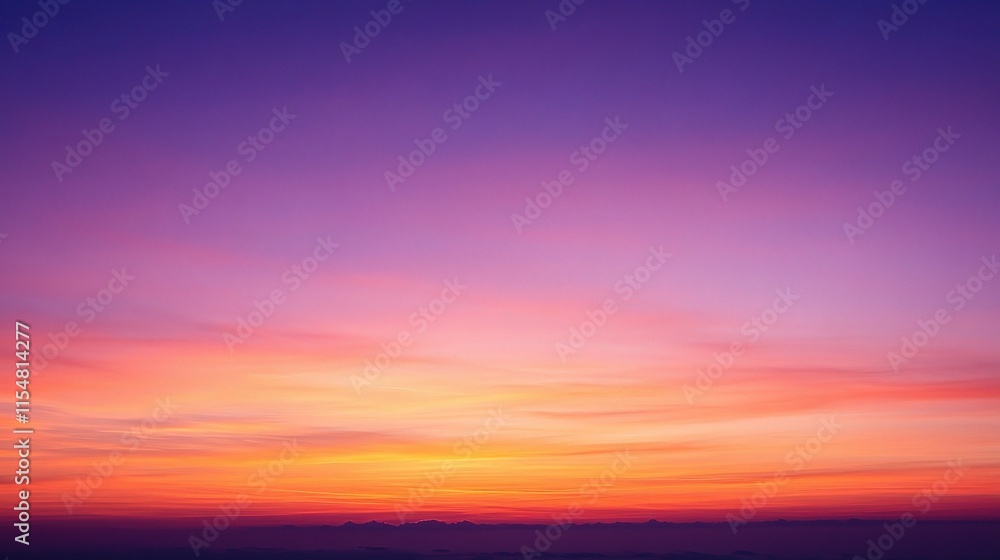 Fototapeta premium Serene Abstract Watercolor Sunset Sky with Orange Blending Hues