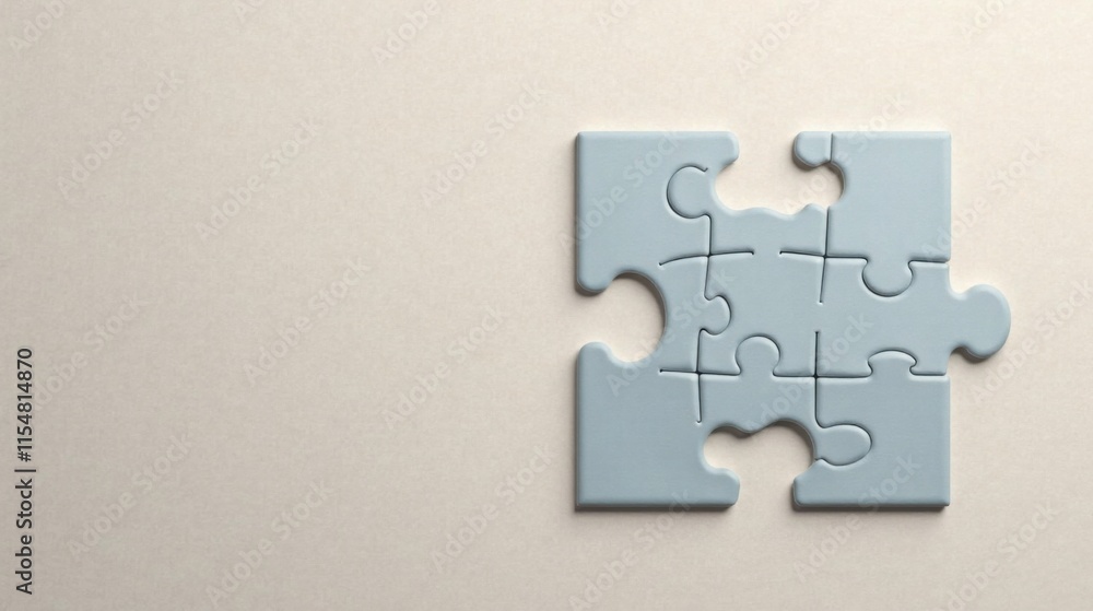 Obraz premium A nearly complete jigsaw puzzle piece represents unity, collaboration, and the successful culmination of a project.