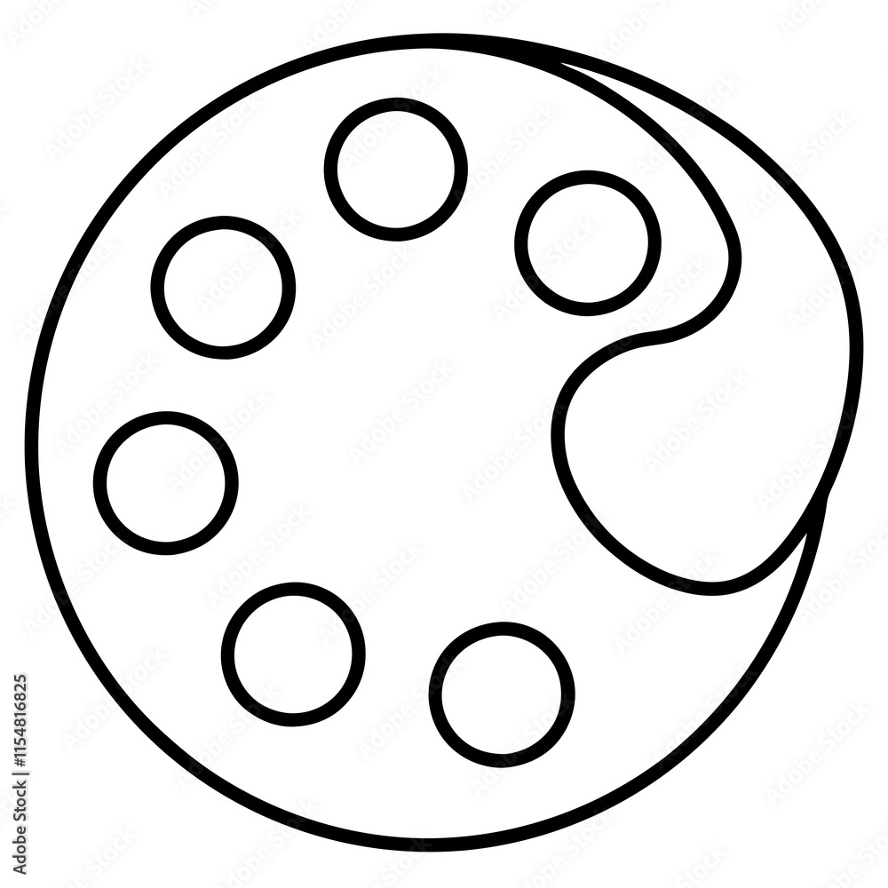 Art Palette Line Art Vector Illustration Art Palette Line Art Vector Illustration