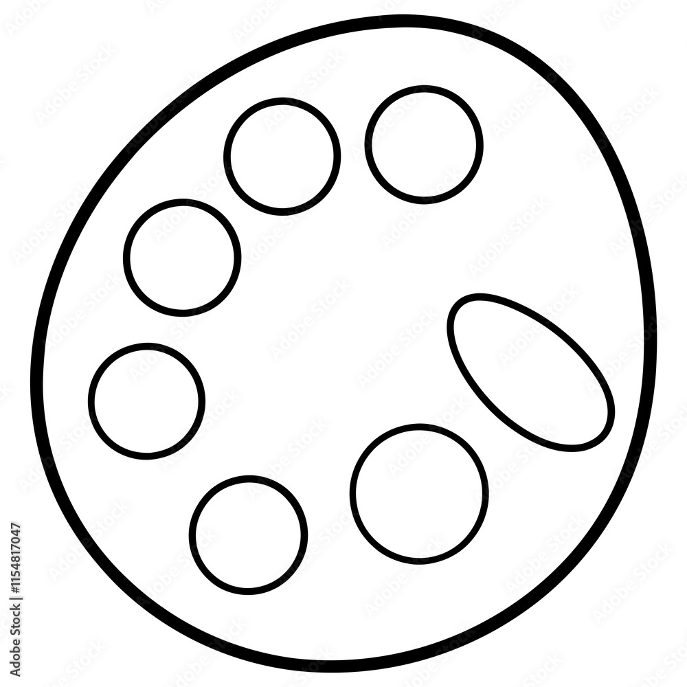Art Palette Line Art Vector Illustration Art Palette Line Art Vector Illustration