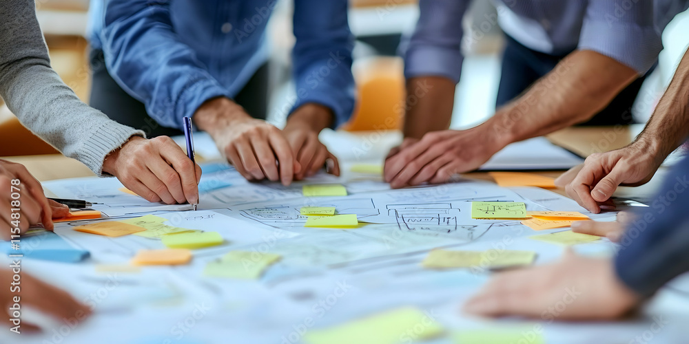 Collaborative Teamwork Photo: A Realistic Image of Hands Working on a Project Collaborative Teamwork Photo: A Realistic Image of Hands Working on a Project