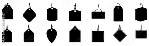 Collection of Various Blank Price Tag Silhouettes and Label Shapes Vector Set
