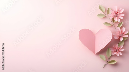 Pink Vector Heart Illustration for Valentine's Day Card Design
