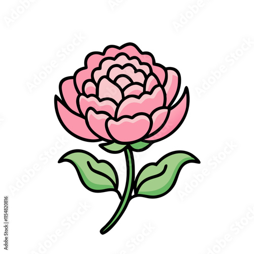 peony flower icon design