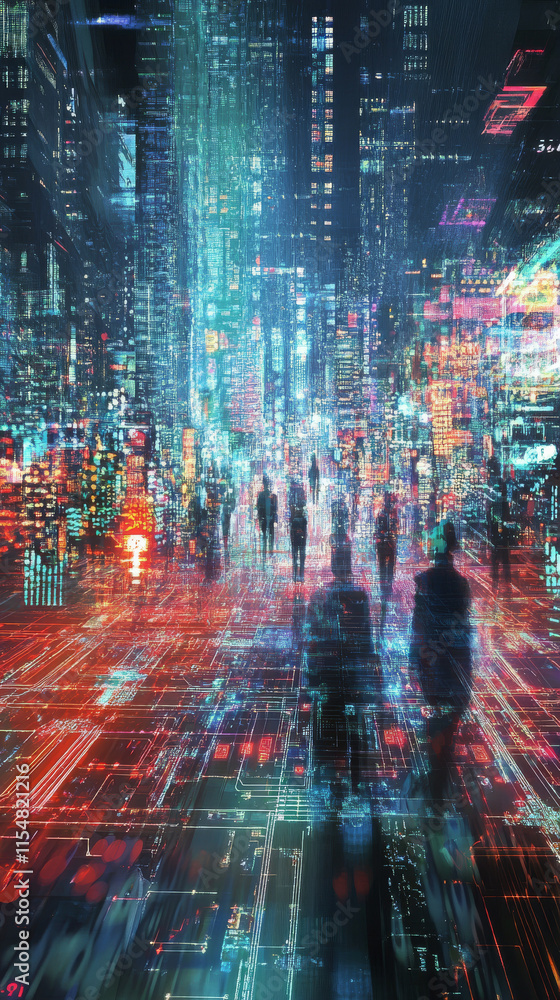 Fototapeta premium Quantum-Resistant Multiparty Computation Optimization, Quantum Encryption