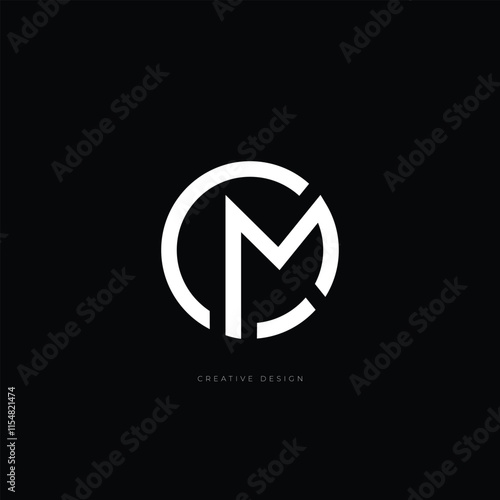 Letter design CM in circle brand concept logo