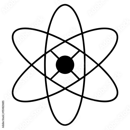 Atom Line Art Vector Design