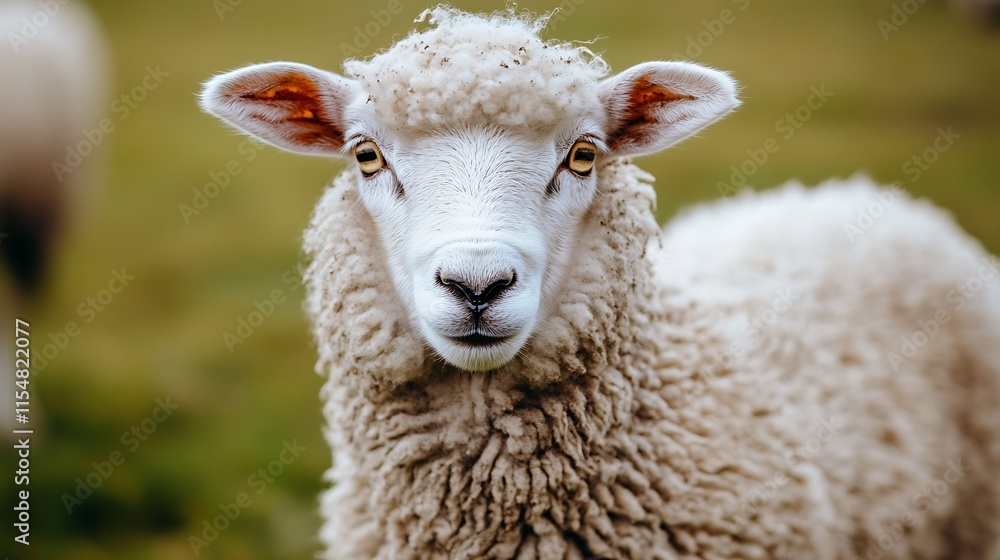 Close up of a sheep. Farm animal portrait. Close up of a sheep. Farm animal portrait.