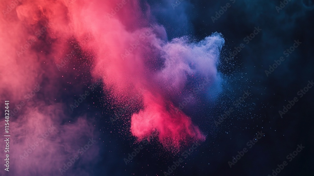 Naklejka premium Colorful Explosion of Powder on Black Background Creating Abstract Art