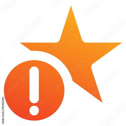 warning bookmark icon element for design