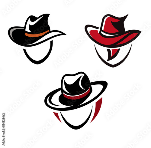cowboy hat logo icon vector design template illustration