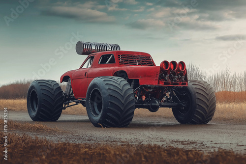 Monster Truck Equipped with a Rear-Mounted Blower for Maximum Power photo