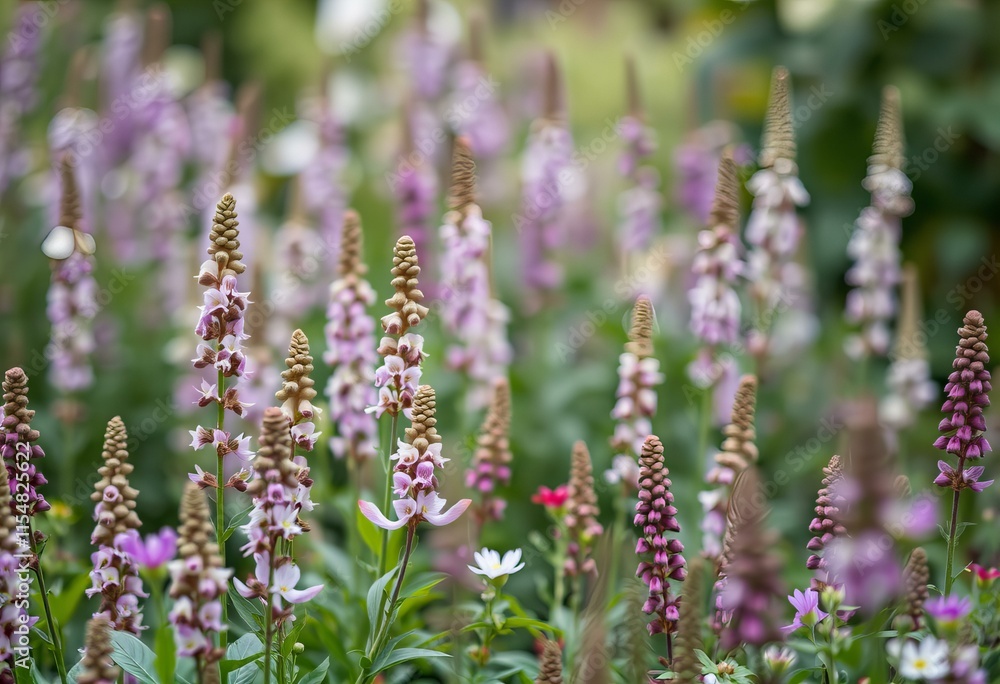 Obraz premium Picture Fragrant garden with stocks.