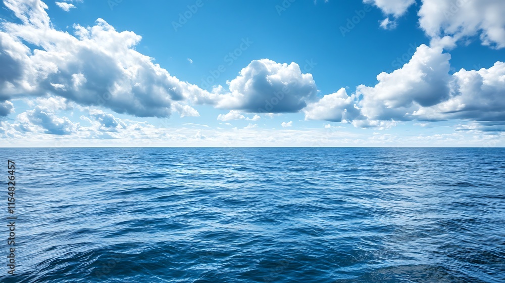 Fototapeta premium Vast Ocean and Sky. Concept of Serenity, Freedom, and Nature.