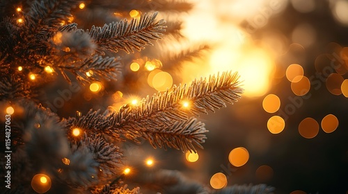 Wallpaper Mural Lights holiday tree golden christmas high resolution hd background Torontodigital.ca