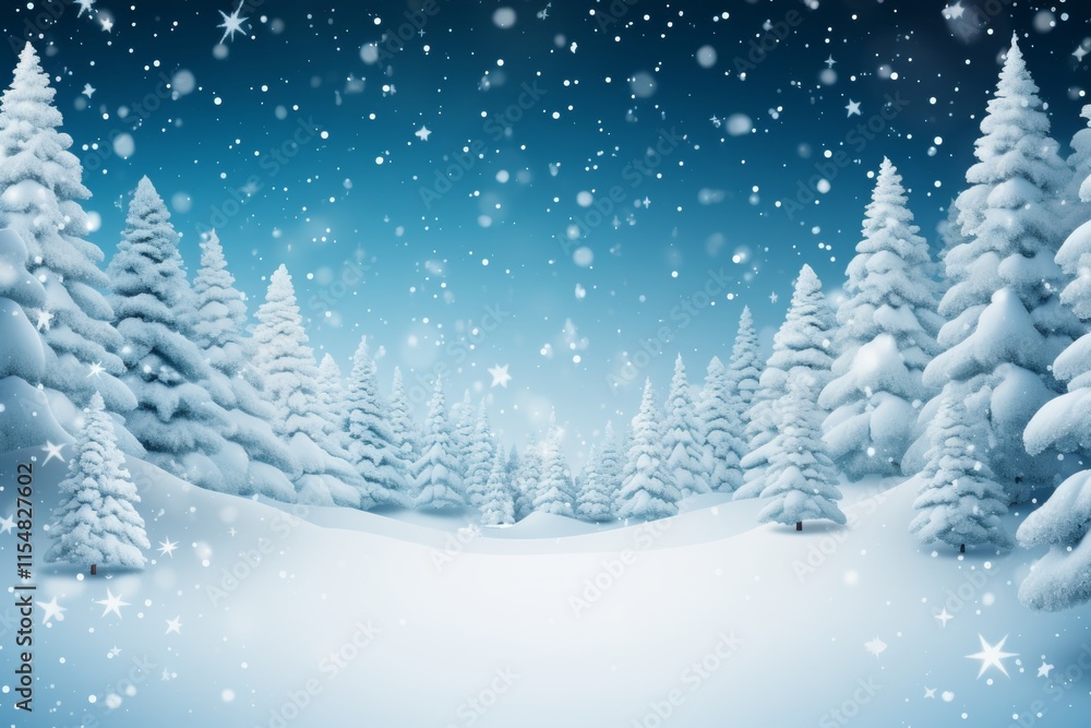Christmas winter forest frame with blank space for your holiday greetings or messages Christmas winter forest frame with blank space for your holiday greetings or messages