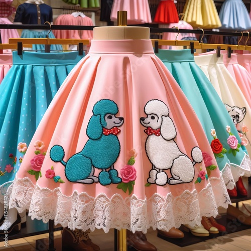 207 Poodle Skirts Full flared skirts with appliques of poodles p photo