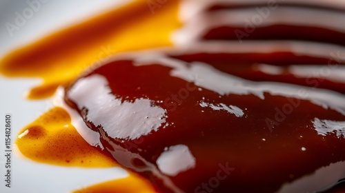 Close-up of Delicious Barbecue Sauce Drizzle