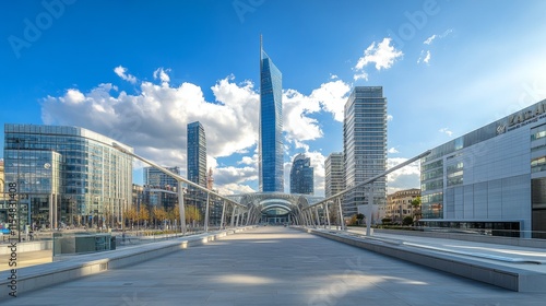 Italy- lombardy- milan- piazza gae aulenti with the unicredit tower and shopping centre