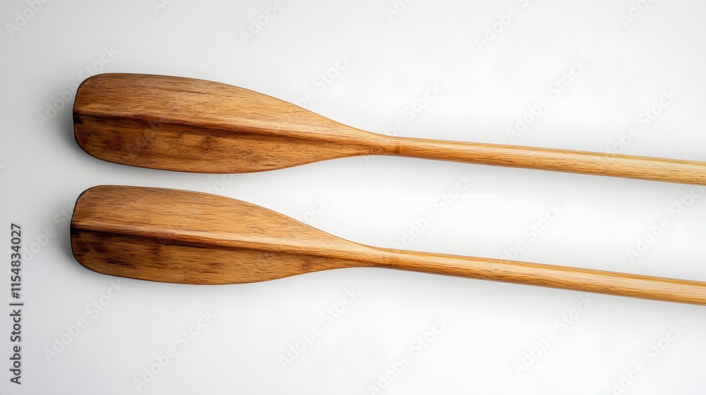 two wooden paddles laying on a white surface two wooden paddles laying on a white surface